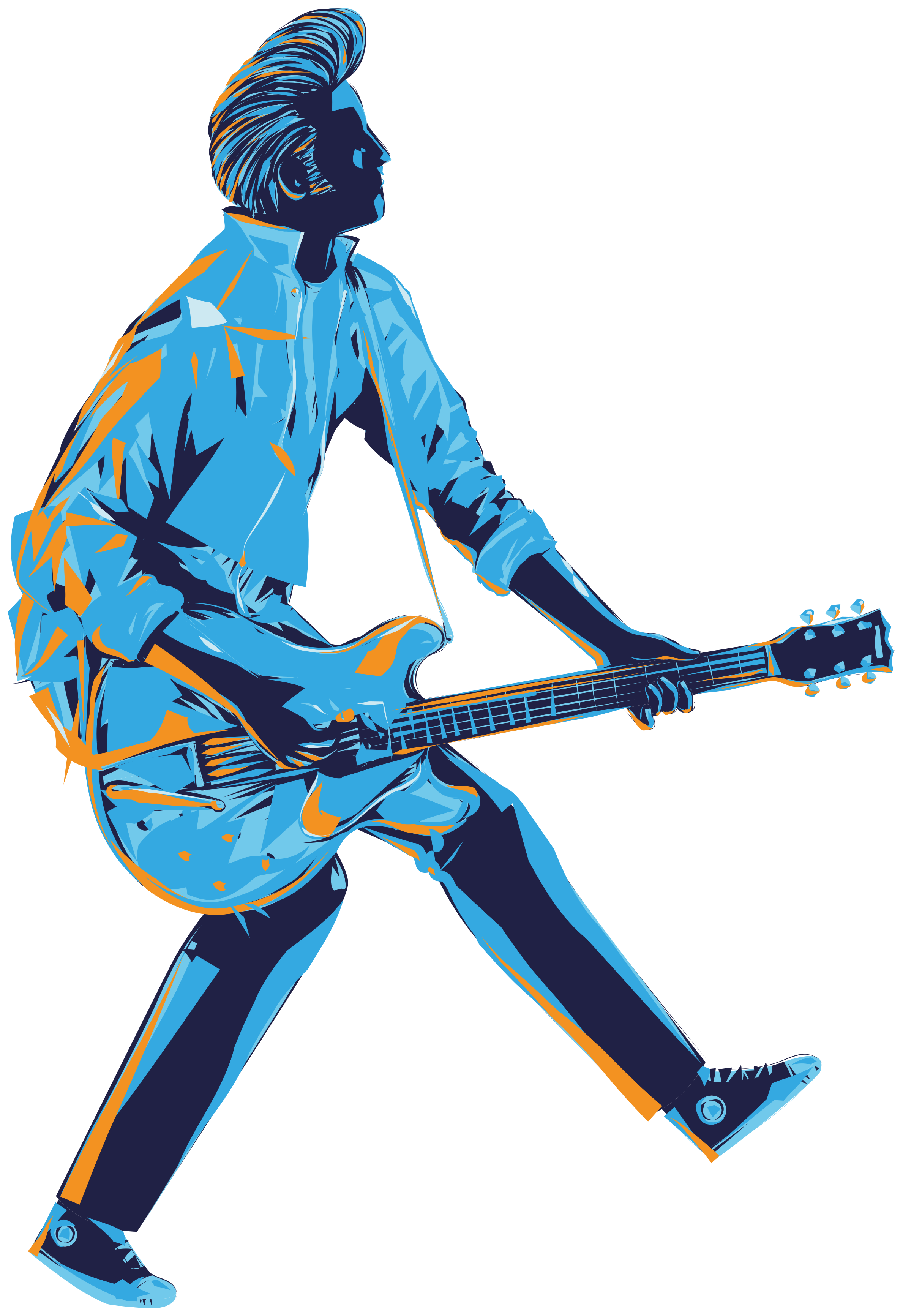 Illustration Rockstar Guitarist Rock N Roll Decal Tenstickers 7211