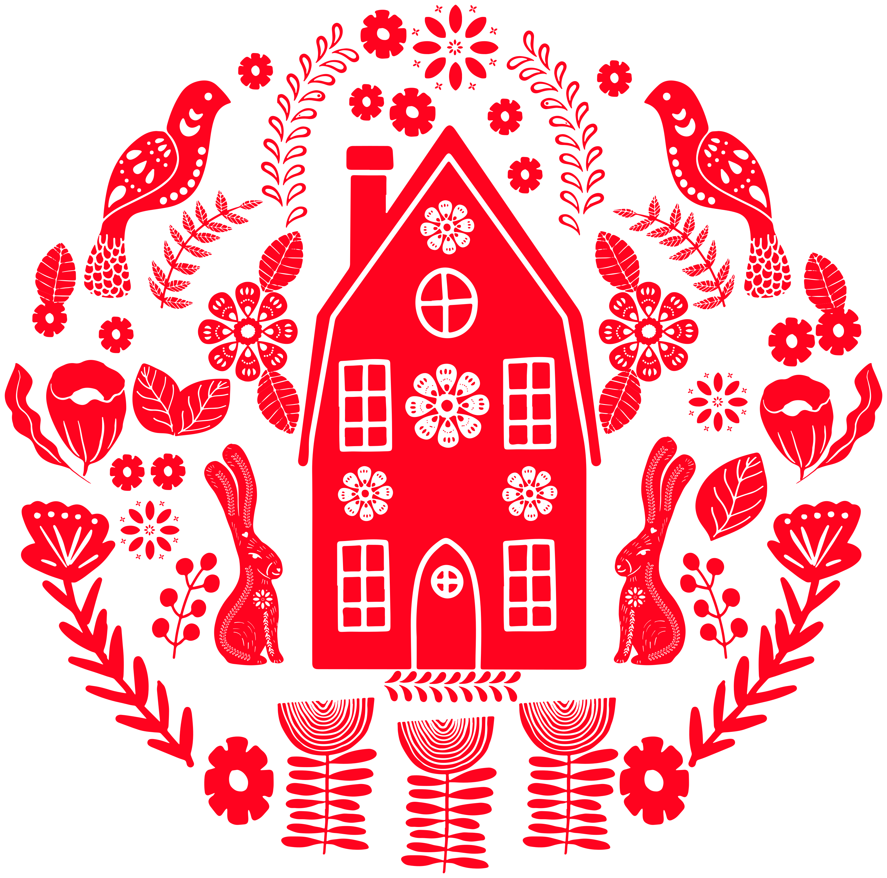 Naklejka na ścianę vintage Etniczne wzory łowickie - TenStickers