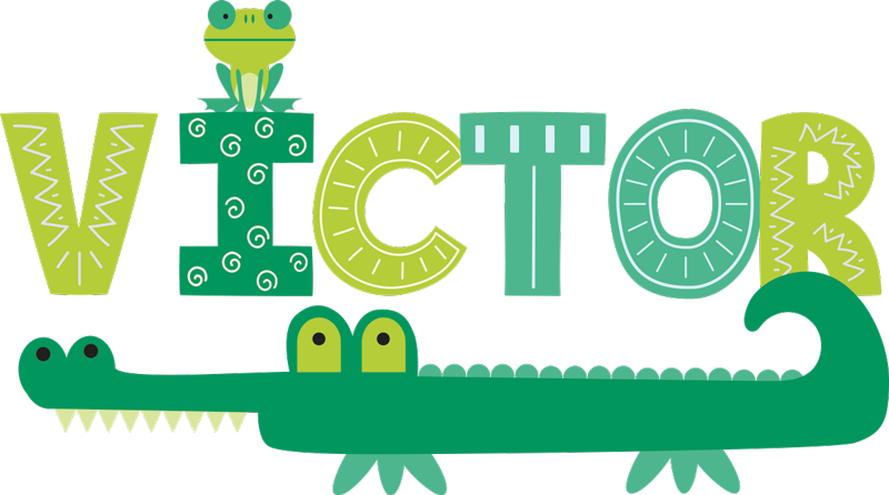 Sticker Animal Jungle Crocodile personnalisé - TenStickers