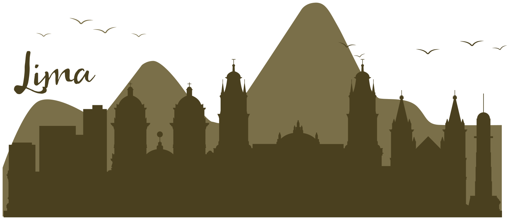 Vinilo Horizonte lima con montañas - TenVinilo