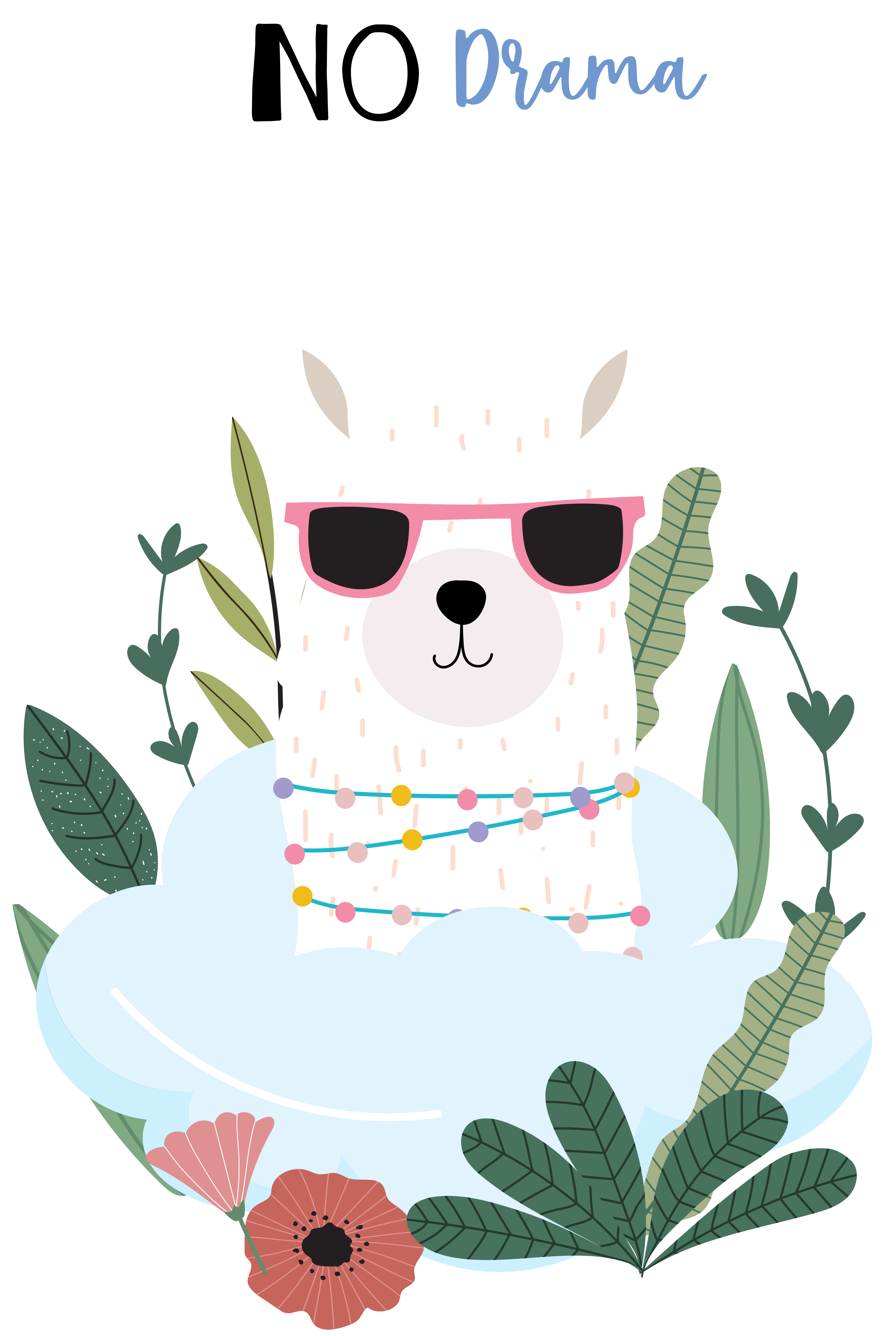 Pegatina para coche Llama peruana sin drama - TenVinilo