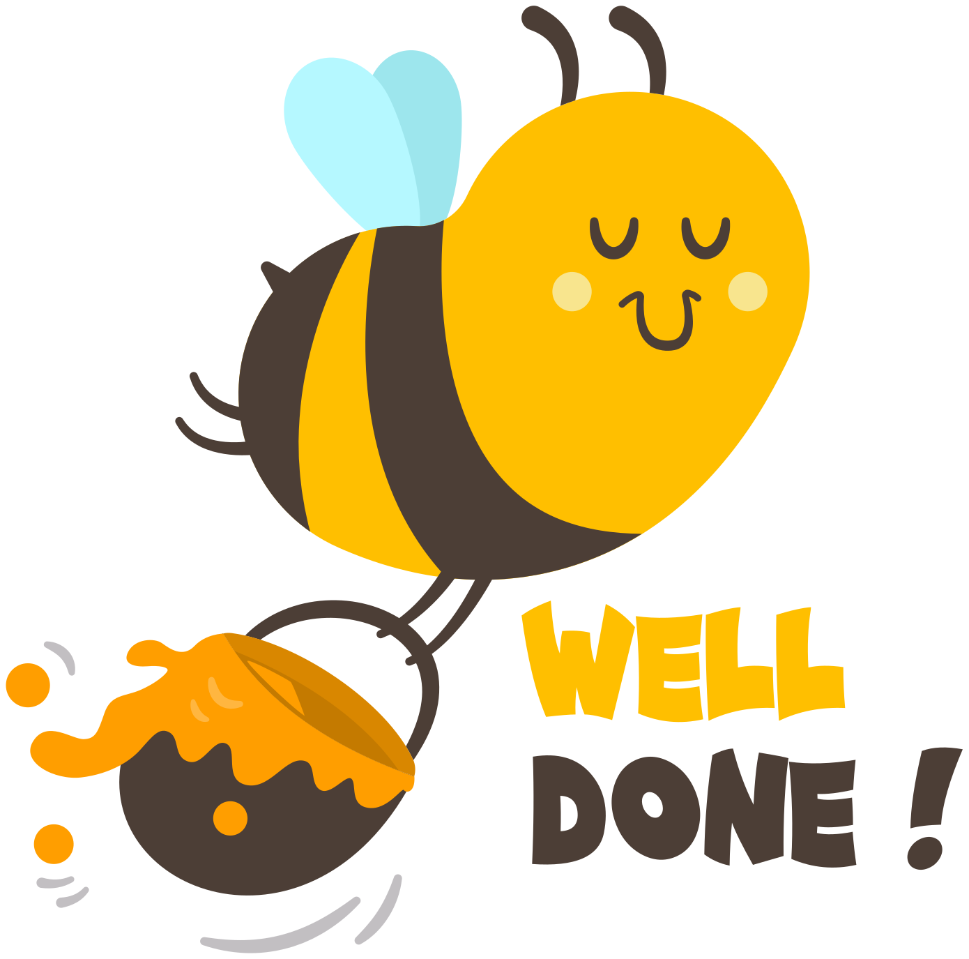 Busy bee well done educational decal - TenStickers