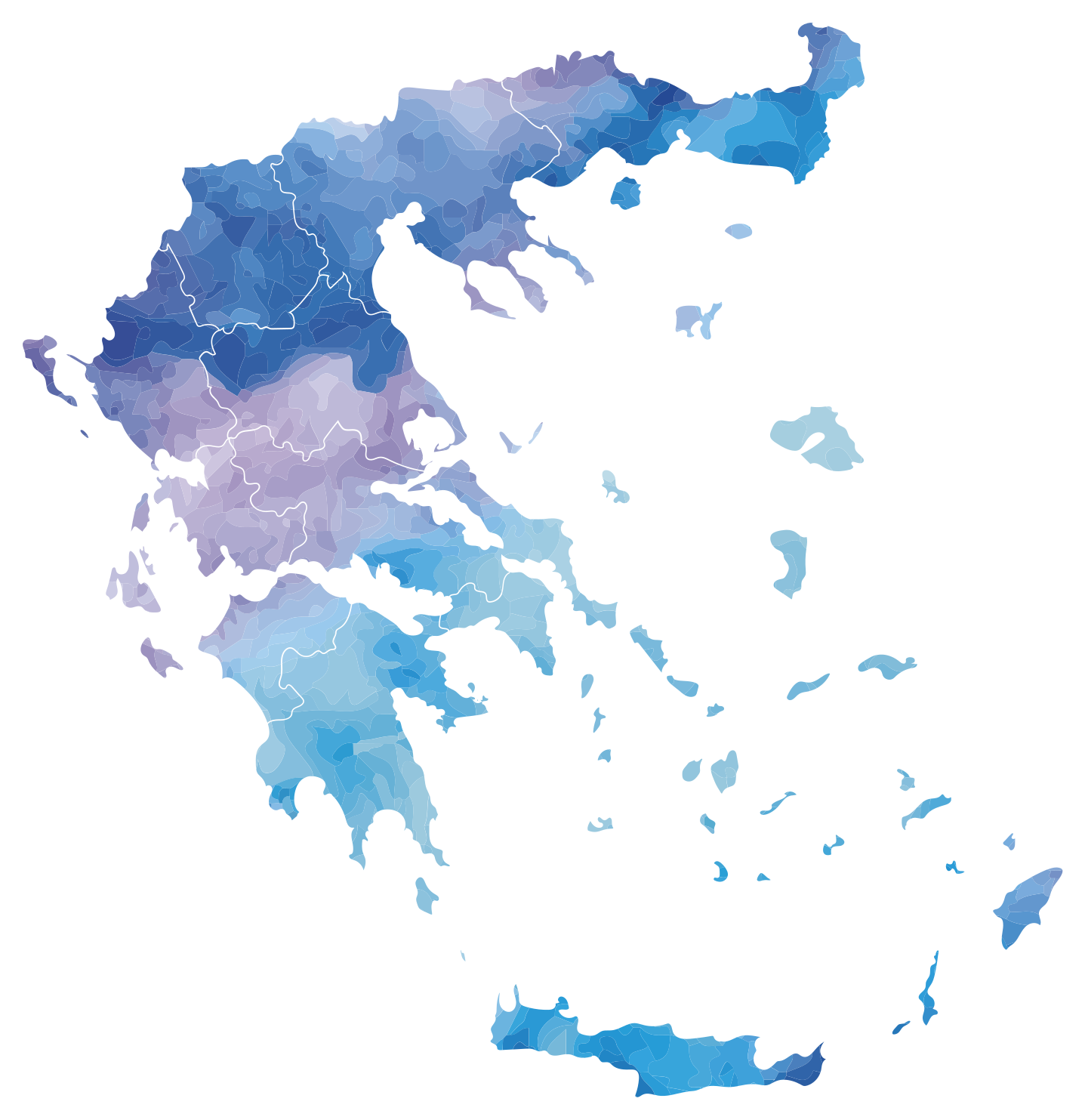 αυτοκόλλητο χάρτη ακουαρέλα της χώρας Ελλάδα - TenStickers