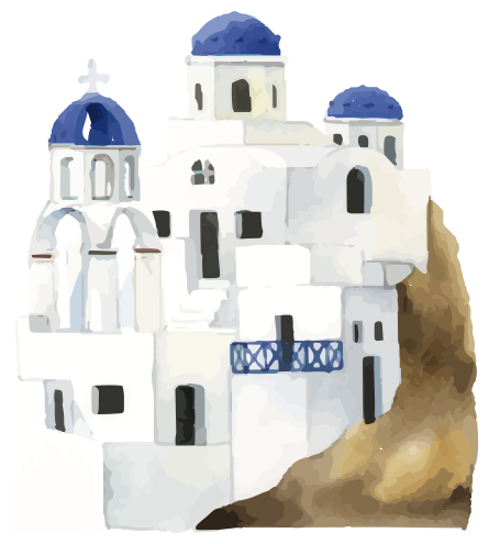 αυτοκόλλητο αντικείμενο παραδοσιακών ελληνικών σπιτιών - TenStickers