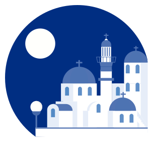 αυτοκόλλητο χώρα κινουμένων σχεδίων ελληνικό χωριό σχεδίασης - TenStickers