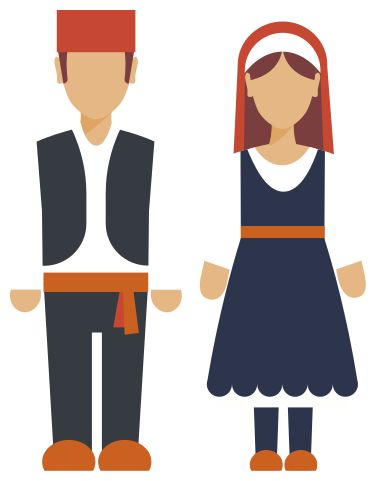 αυτοκόλλητα παραδοσιακών ελληνικών χορευτών κινουμένων σχεδίων - TenStickers