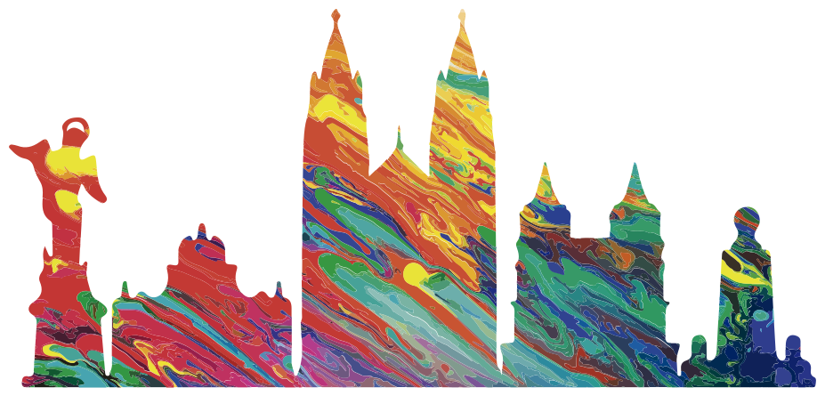 Vinilo Coloridos monumentos de quito - TenVinilo