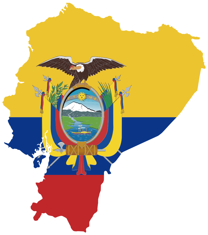 Pegatina para coche Ecuador mapa y bandera - TenVinilo