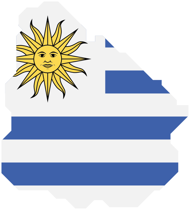 Pegatina bandera Mapa de uruguay con bandera - TenVinilo