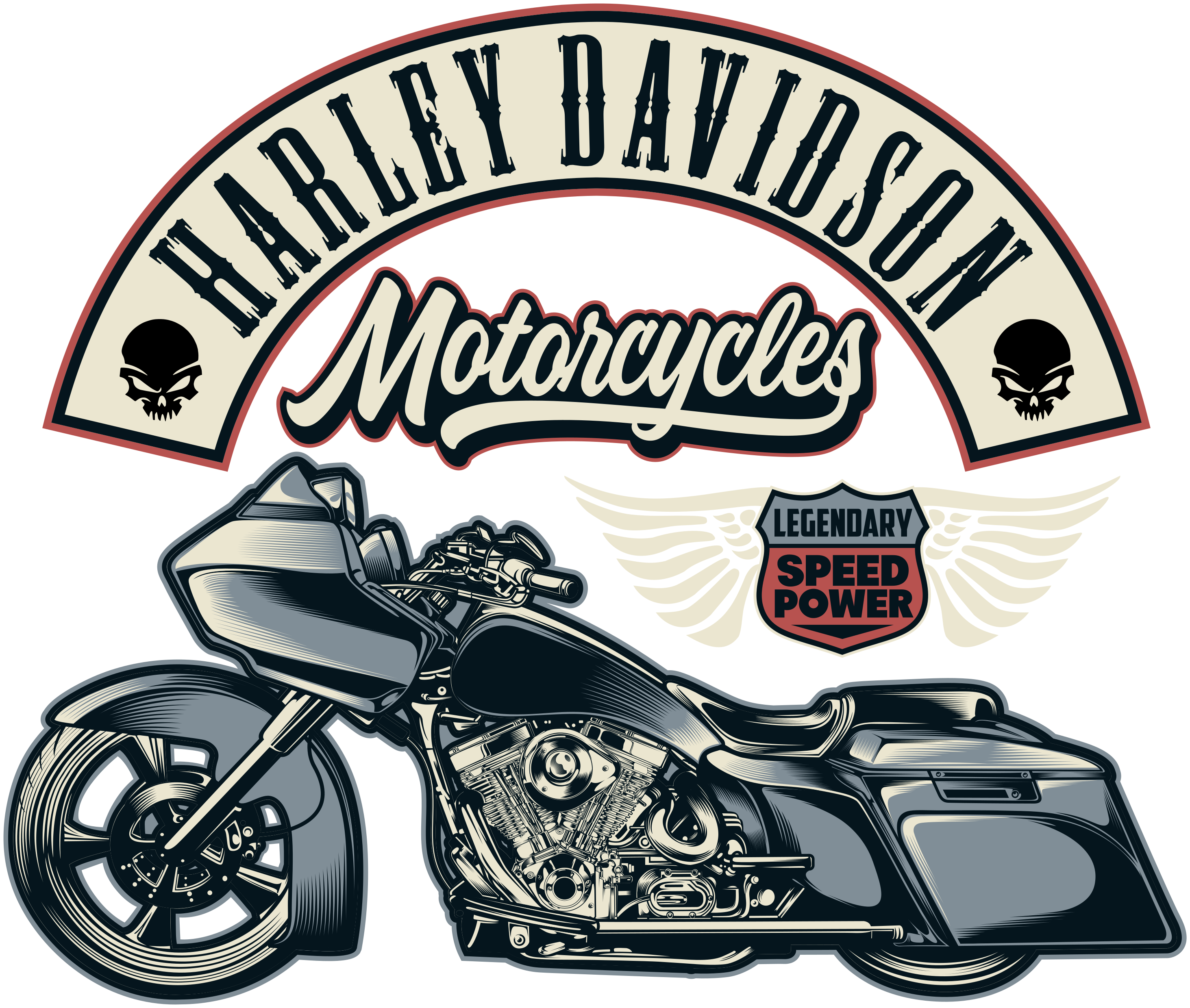 Harley Davidson Motorcycle Tank Vinyl decal design