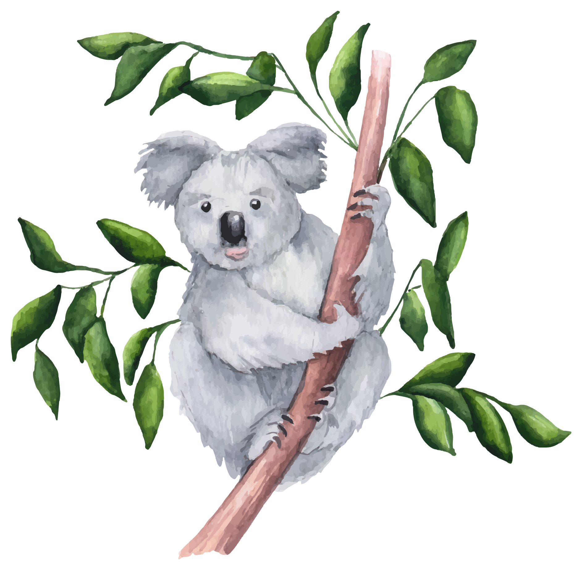 Vinilo decorativo de animal salvaje árbol y koala - TenVinilo