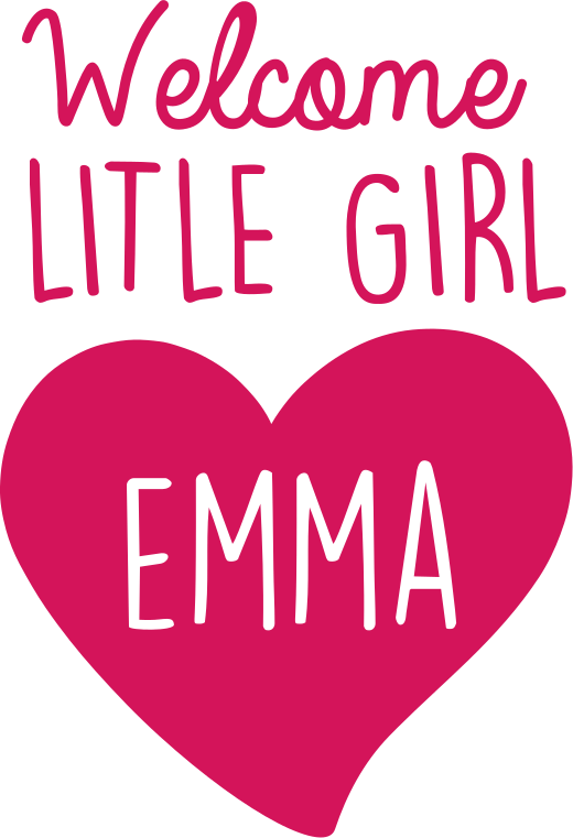 Autocolantes para portas Bem-vindo de coração e nome - TenStickers