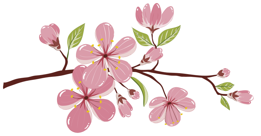 桜の木の花のウォールステッカー - TENSTICKERS