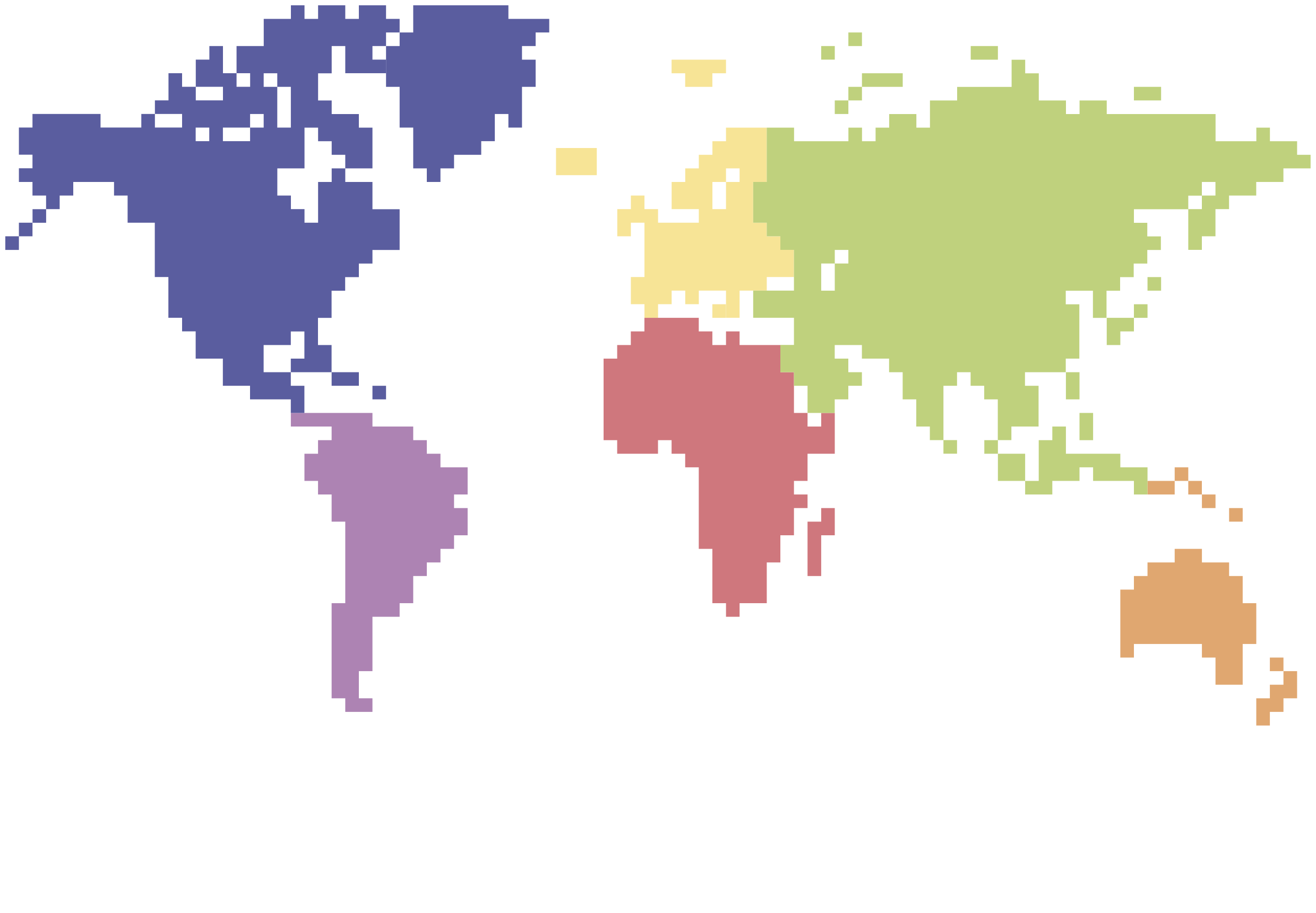 Harita piksel rengi dünya haritası duvar sticker - TenStickers