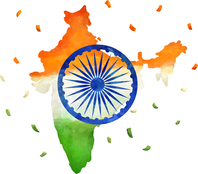 India wall paint flag sticker - TenStickers
