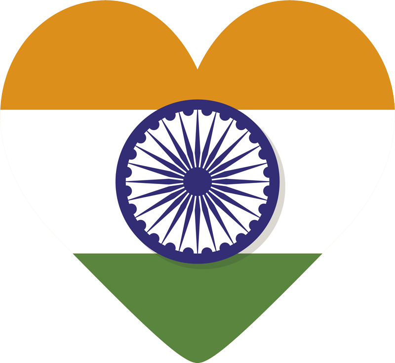 India flag heart car Sticker - TenStickers