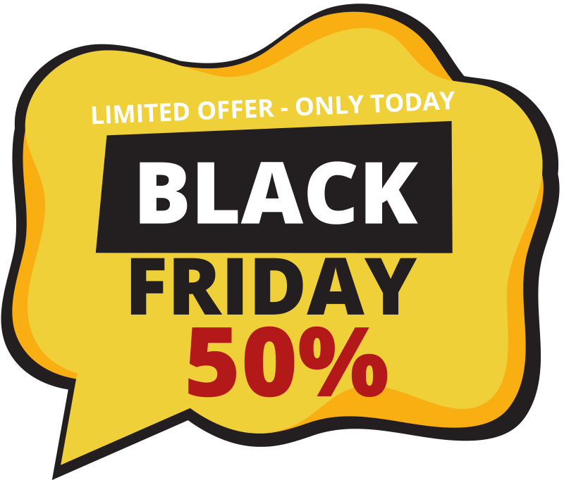 Yellow bubble black friday stickers - TenStickers
