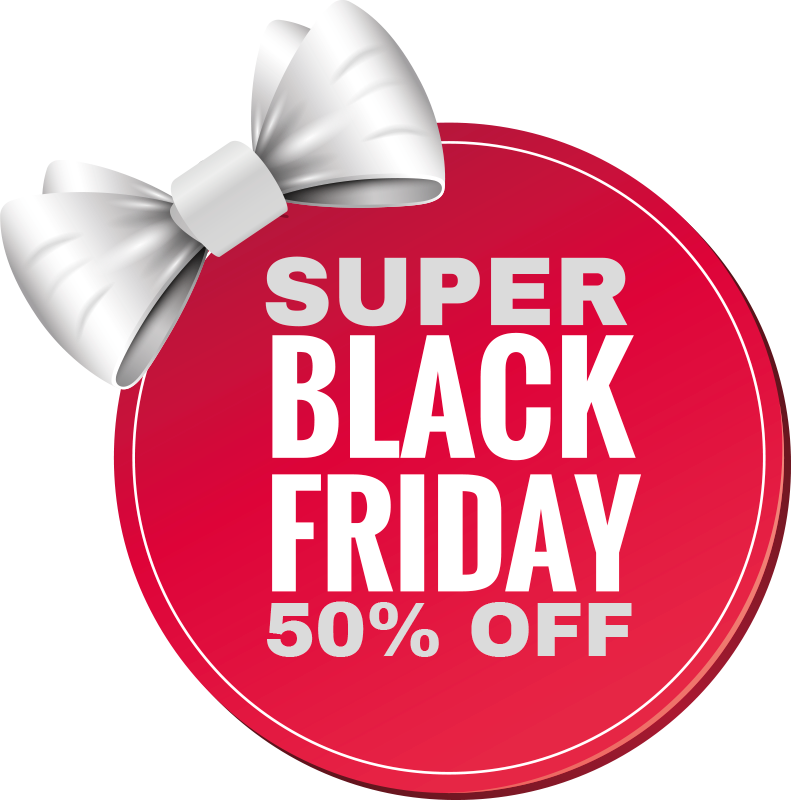 Grey bow black friday stickers - TenStickers