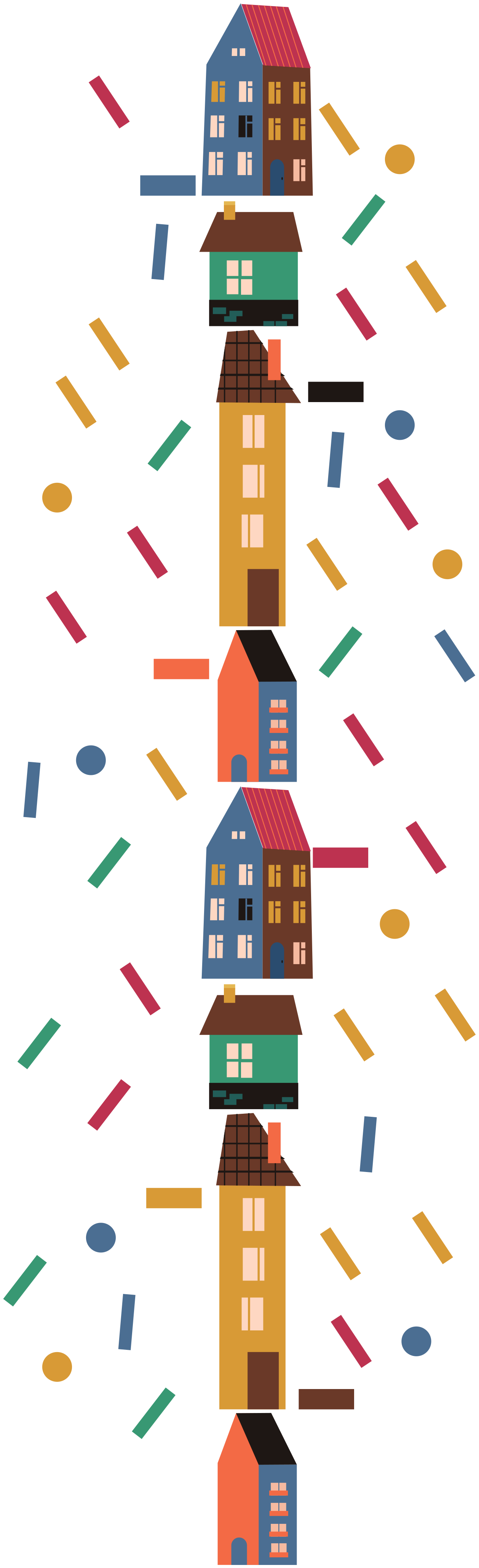 五彩纸屑的图表高度图墙贴花 - TenStickers