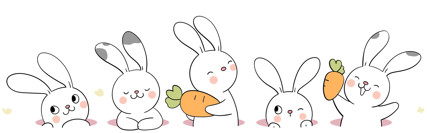little rabbit life cartoon wall decal - TenStickers
