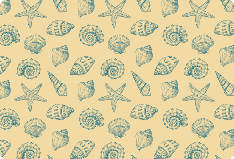 Vinilo para portátiles patrón conchas vintage - TenVinilo