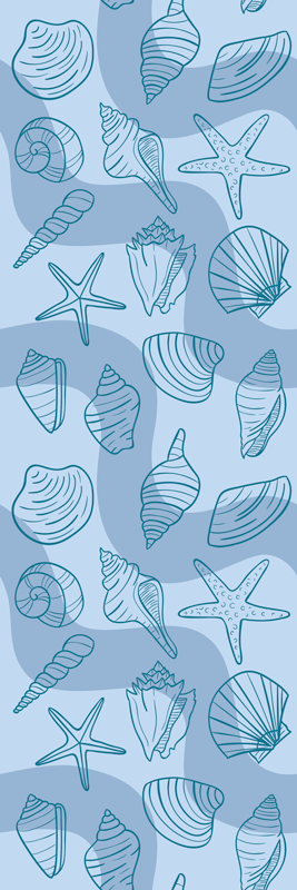 αυτοκόλλητο ψυγείο μοτίβα κοχυλιών - TenStickers