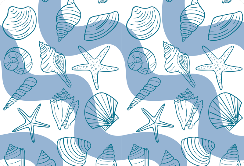 Seashells patterns laptop skins sticker - TenStickers