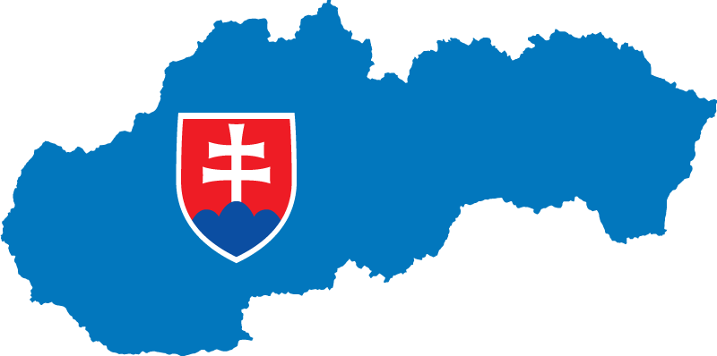 Nálepka krajiny s modrou vlajkou slovenska - Tenstickers