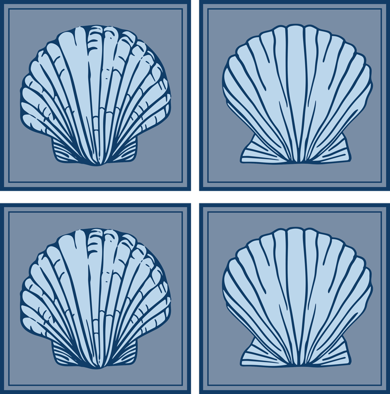 Seashell pattern tile sticker - TenStickers