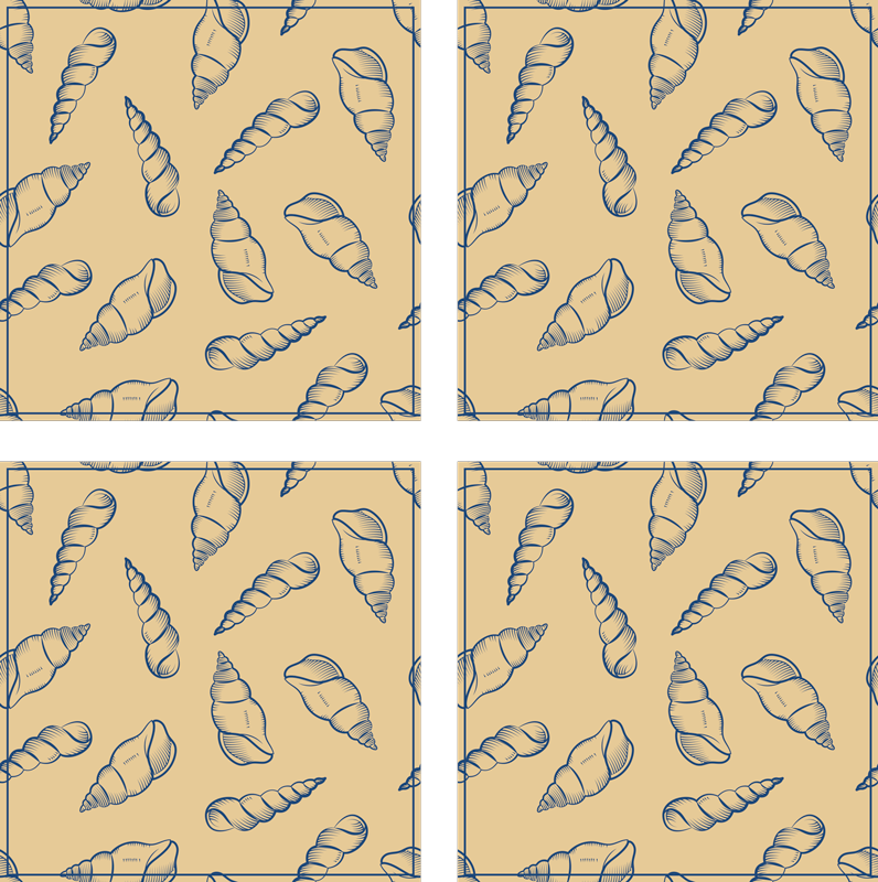 Seashell tiles vinyl sticker - TenStickers