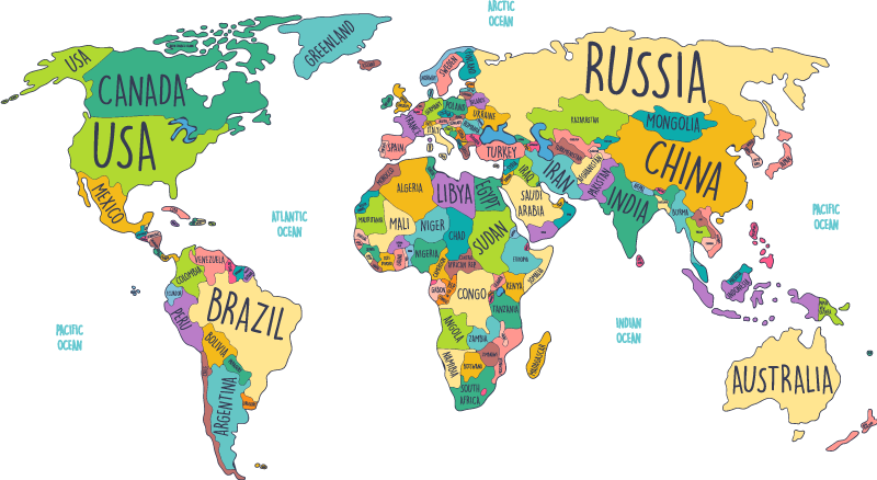 planisferio  Mapa del mundo, Mapa político del mundo, Mapas del mundo