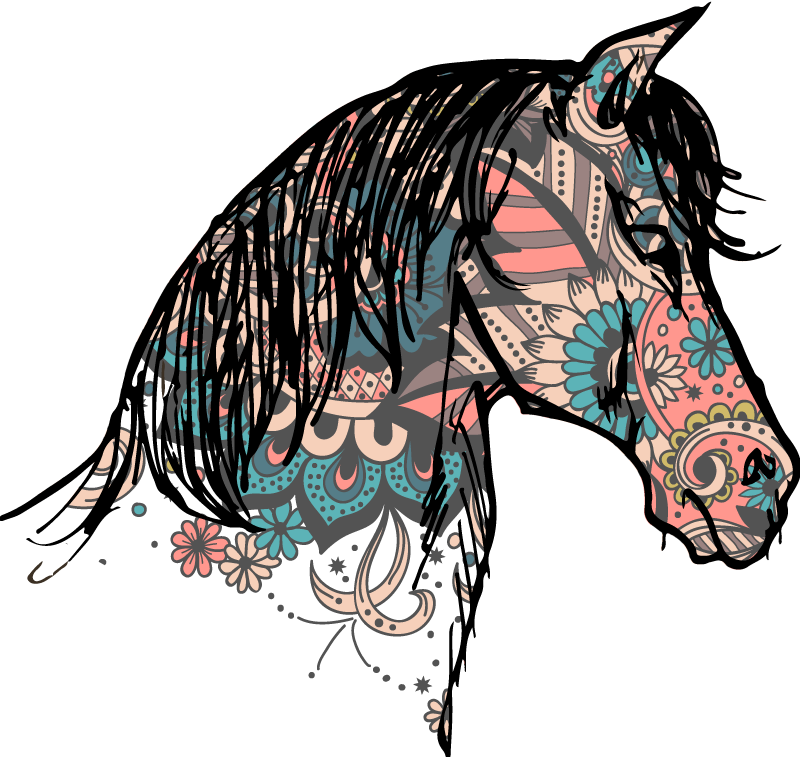 Vinil decorativo desenho de cabeça de cavalo - TenStickers