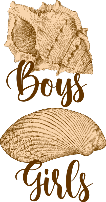 Vintage Seashells door sticker - TenStickers