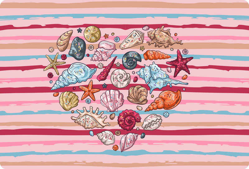 Vinilo para portátil arreglo de conchas marinas - TenVinilo
