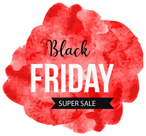 Red Watercolor Black Friday Stickers Tenstickers