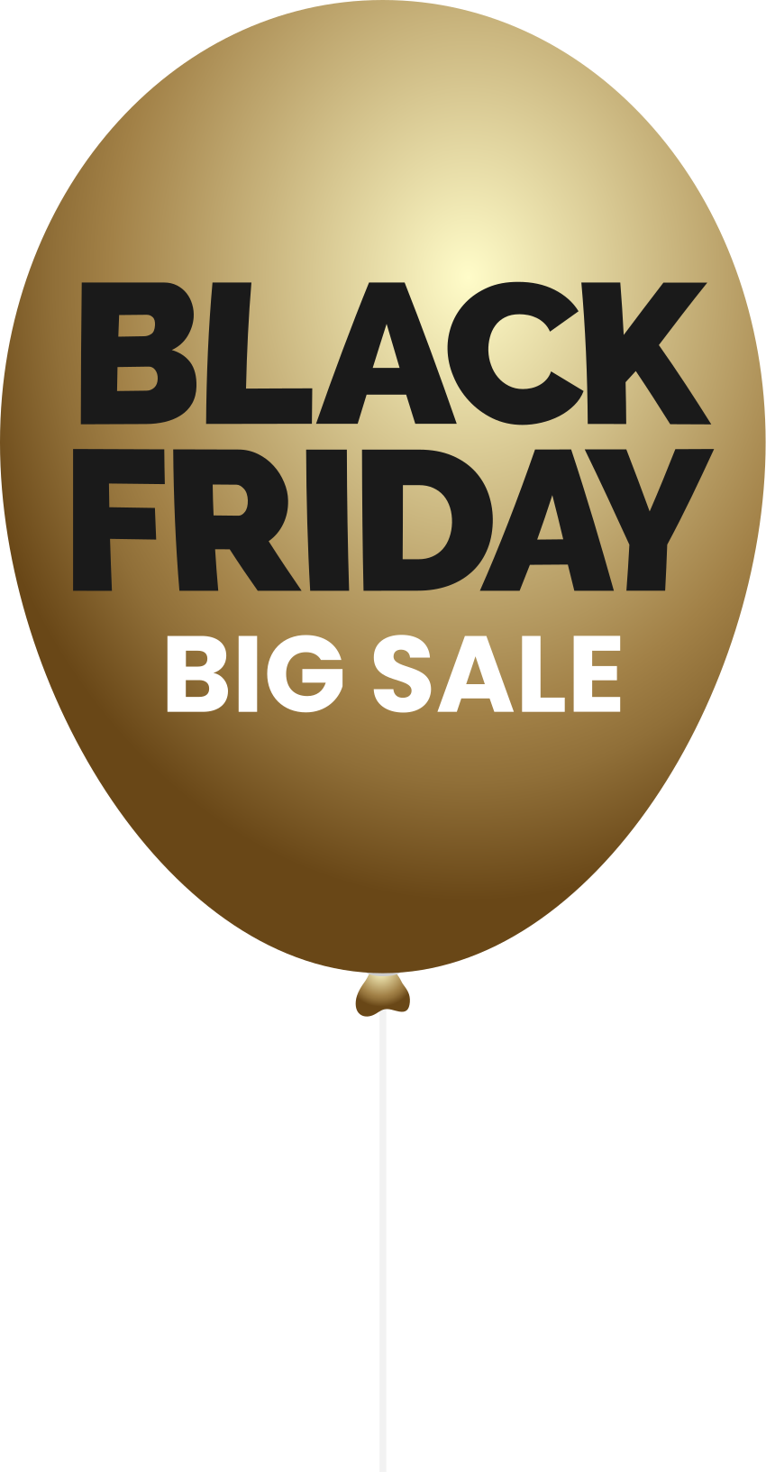 Black Friday golden balloon stickers - TenStickers