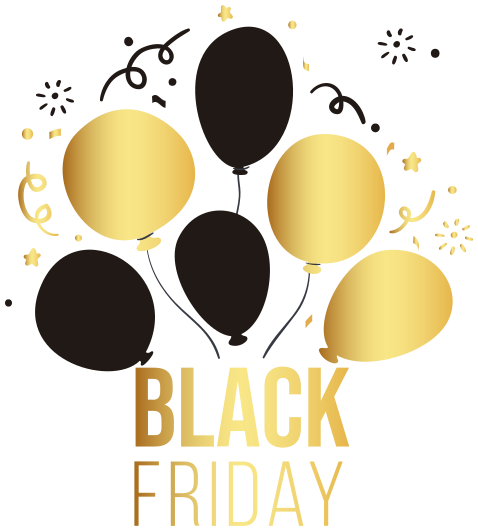 Golden And Black Balloons Black Friday Decal Tenstickers
