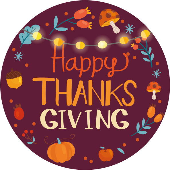 Illuminated thanks giving window decal - TenStickers