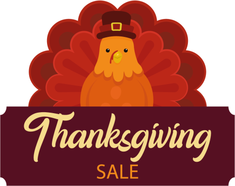 Thanks giving sale turkey window sticker - TenStickers