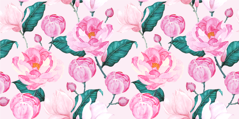 Naklejka na meble Moc dużych różowych kwiatów - TenStickers