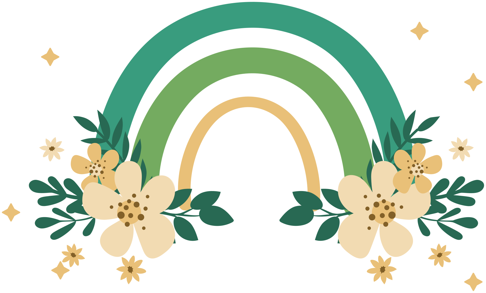 Floral modern cartoon rainbow flower wall decor TenStickers