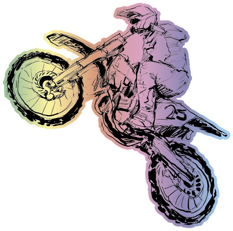 Rainbow rider motorbike sticker - TenStickers