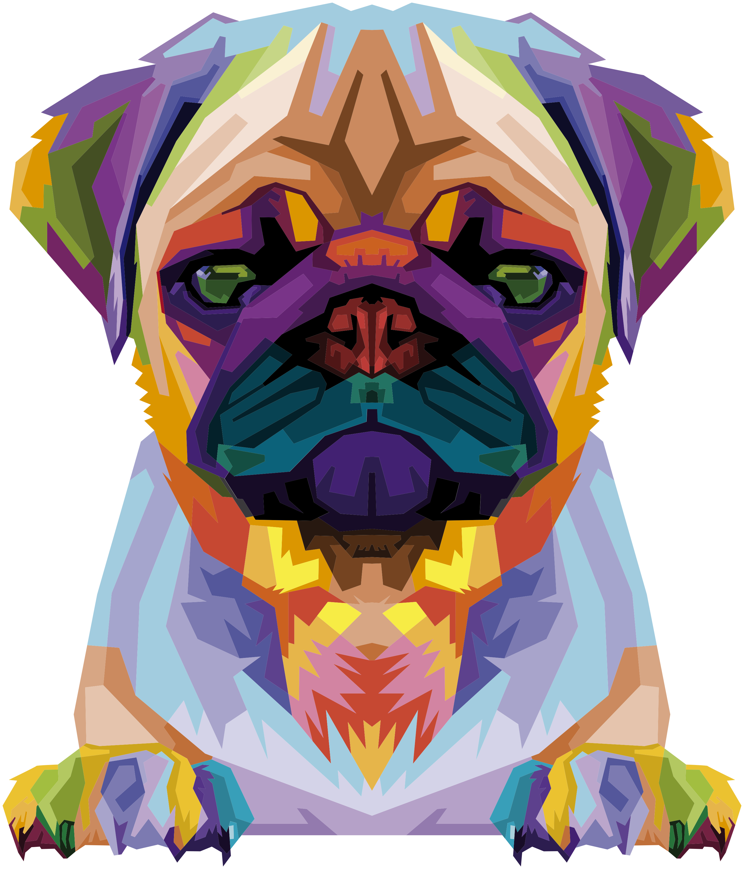 Rainbow Pug dog wall sticker - TenStickers