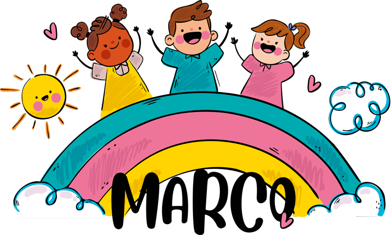 Wandtattoo Zeichnung Kinder Spielen Auf Regenbogen Tenstickers