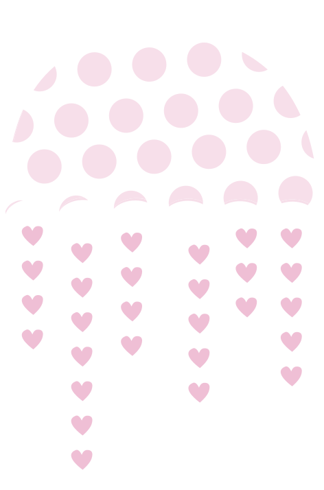 Raining hearts children bedroom wall sticker - TenStickers