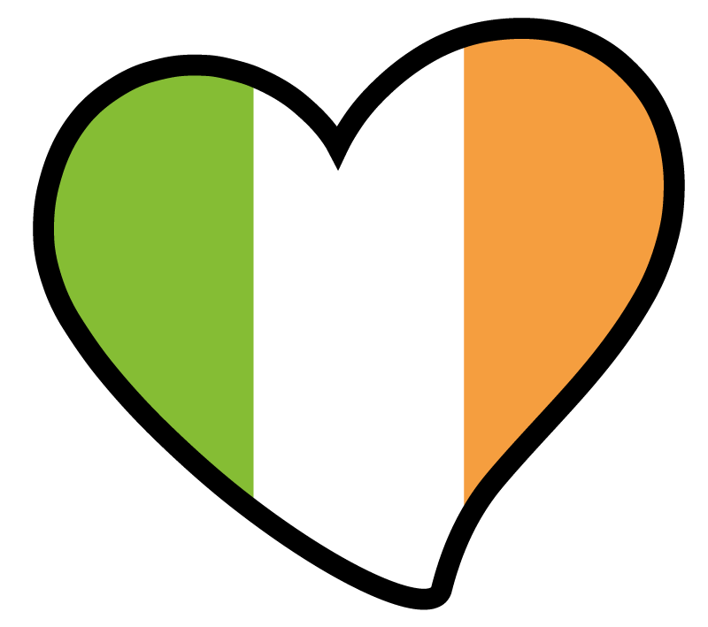 Ireland drawn heart flag sticker - TenStickers