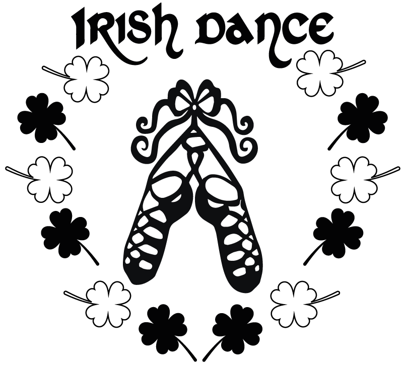 Irish dace shamrock heart dance wall sticker - TenStickers