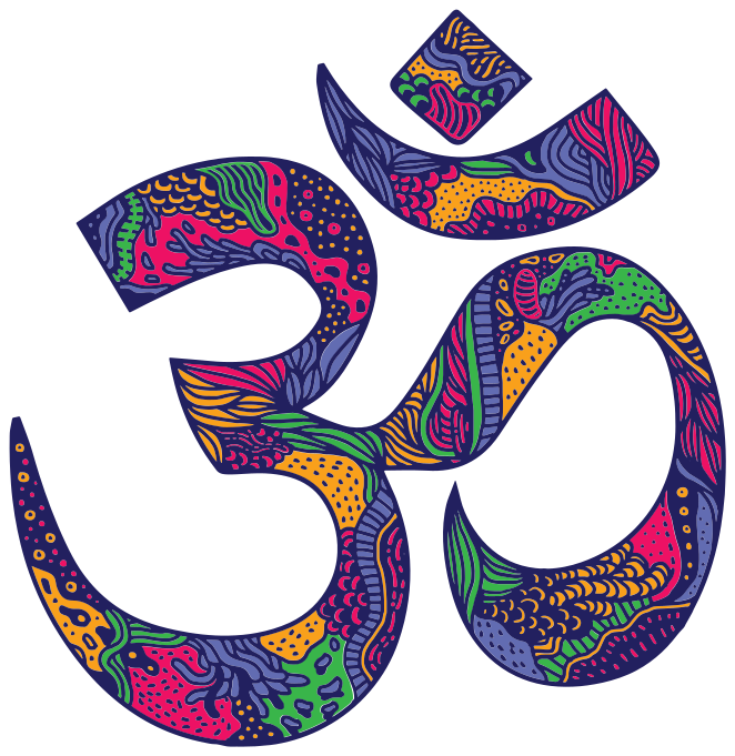 Vinilo decorativo yoga símbolo om a todo color - TenVinilo