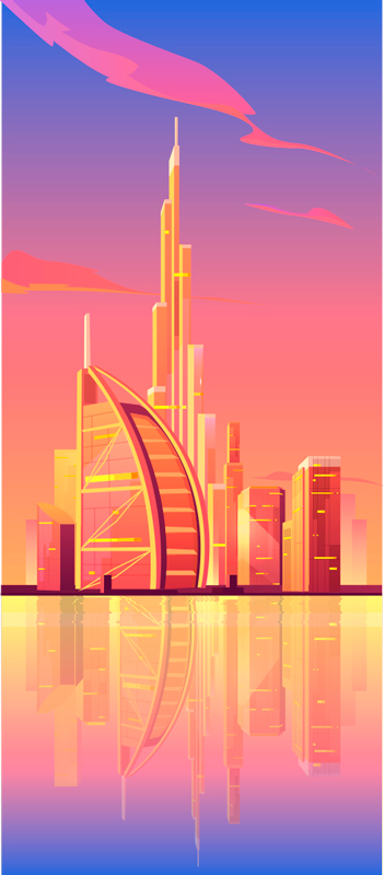 Daylight UAE pattern fridge sticker - TenStickers