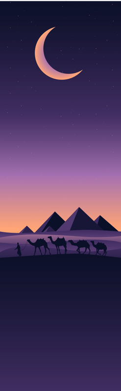 Camels at night time fridge sticker - TenStickers